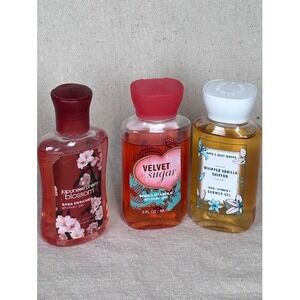 Bath & Body Works Shower Gel 3-Piece Set Cherry Blossom Vanilla Velvet Sugar 3oz